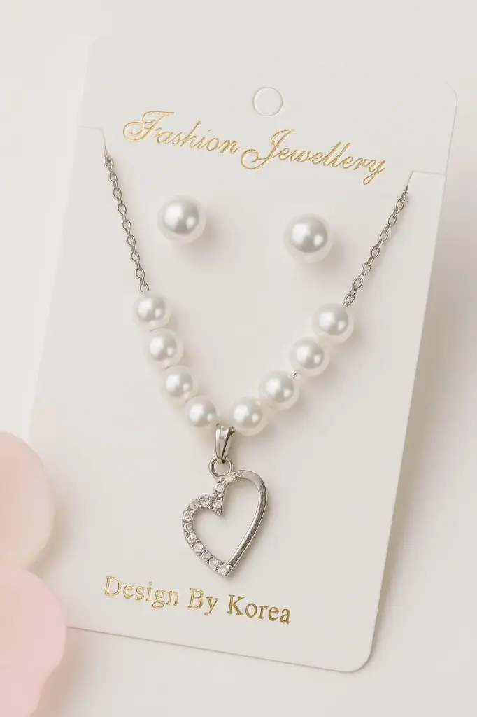 Pearl Necklace + Earring