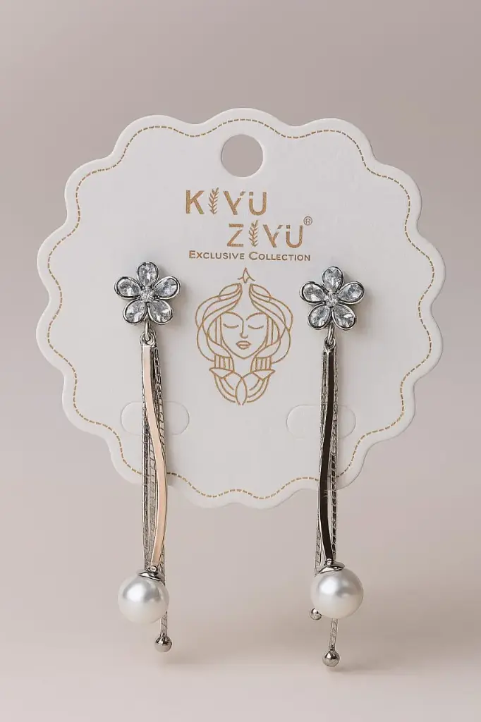 💎 Crystal Studded Floral Earrings