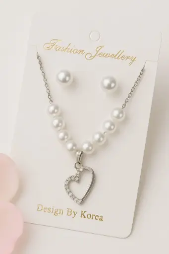 Pearl Necklace + Earring
